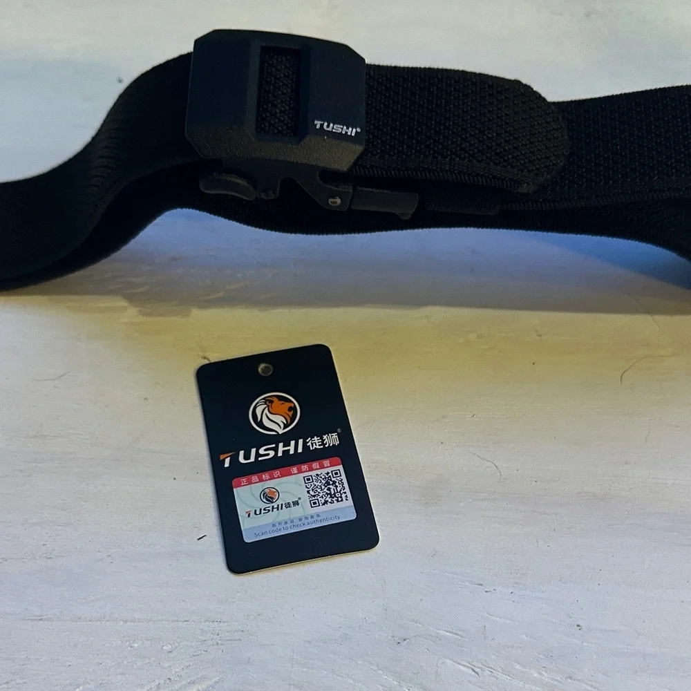 NWT TUSHI Unisex Black Belt Quick Release Durable